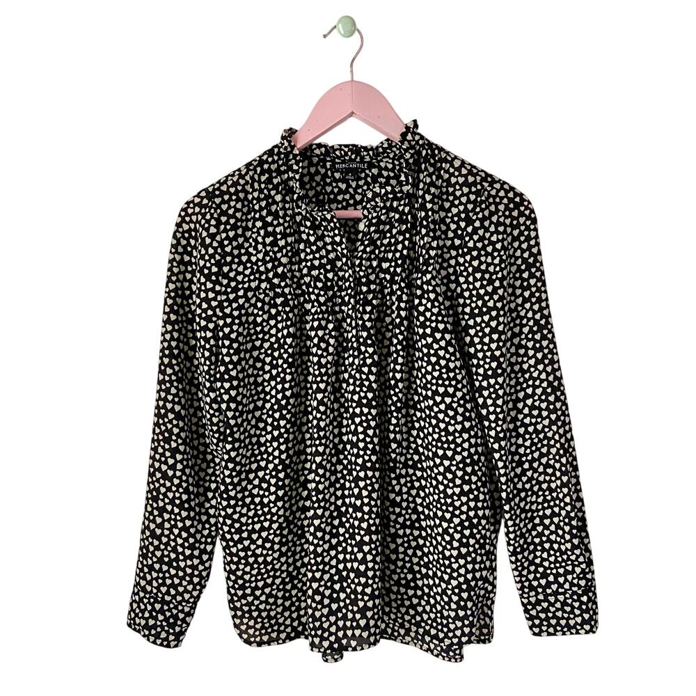J. Crew Hearts Print Blouse